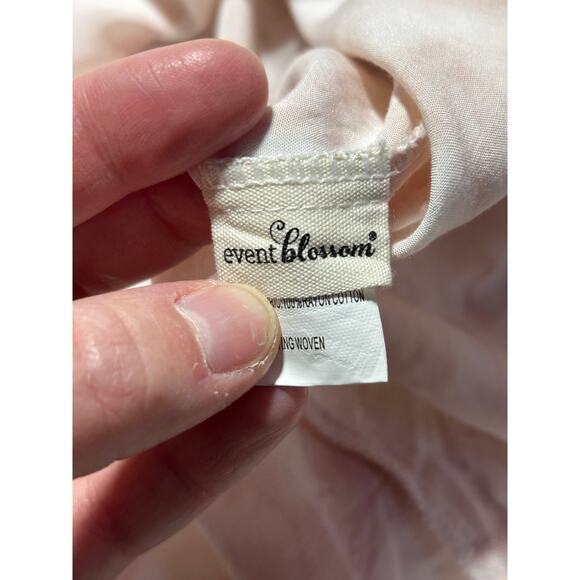 Event Blossom Womens M Pastel Pink & White Tie Dye "M" Initial Button Down Top - Picture 5 of 8